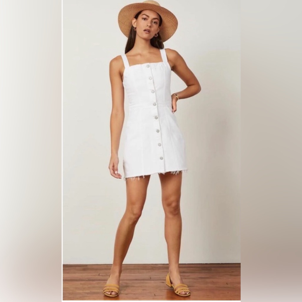 Boyish Kennedy Dress. White Mini Jean Dress. Like New! Size Medium
